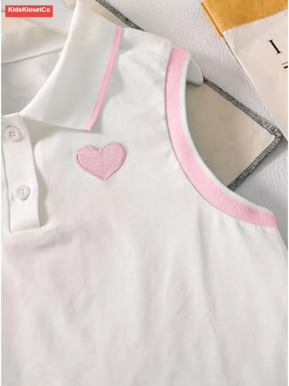 Girls Tennis Outfit Polo Shirt and Pleated Skirt Set